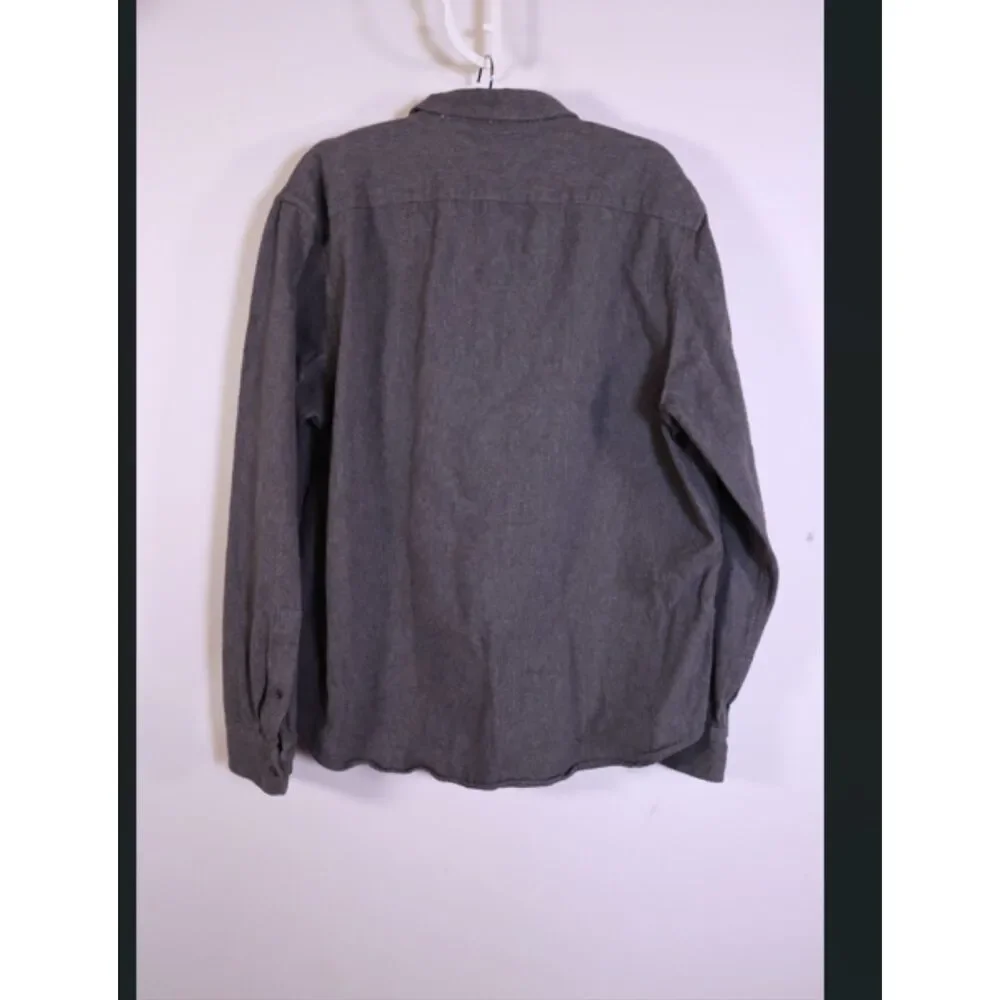 Banana Republic Gray Mens Button Down Shirt Size Large Cotton Long Sleeve